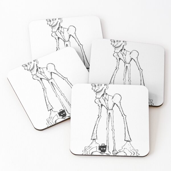 Item preview, Odd caricature of a tall businessman holding suitcase designed and sold by Creative88Art.