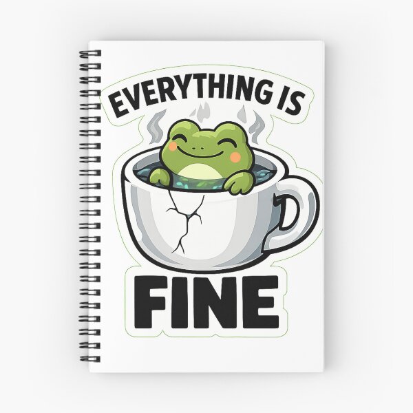 Item preview, Everything Is Fine Funny Chill Frog Existential Dread Meme designed and sold by DesignEpic22.
