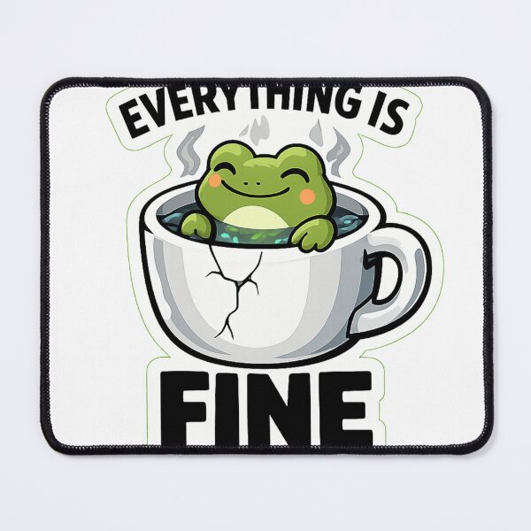 Item preview, Everything Is Fine Funny Chill Frog Existential Dread Meme designed and sold by DesignEpic22.
