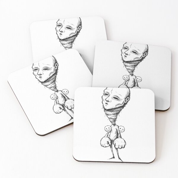 Item preview, Surreal ink sketch of a person with borrowed smiles designed and sold by Creative88Art.