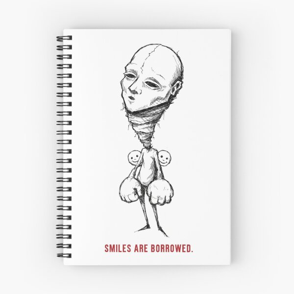 Item preview, Surreal ink sketch of a person with borrowed smiles designed and sold by Creative88Art.