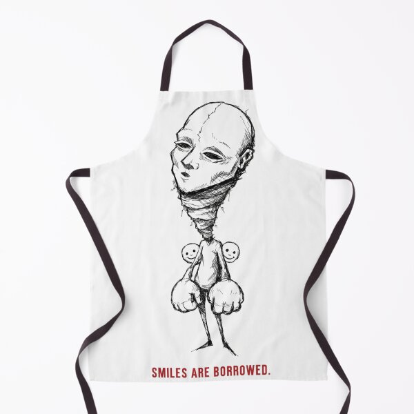 Item preview, Surreal ink sketch of a person with borrowed smiles designed and sold by Creative88Art.