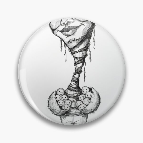 Item preview, Surreal illustration figure holding many small smiles designed and sold by Creative88Art.