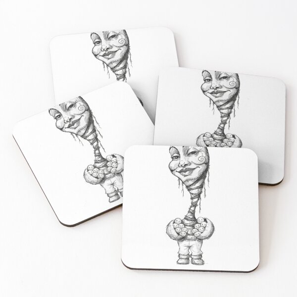 Item preview, Surreal illustration figure holding many small smiles designed and sold by Creative88Art.
