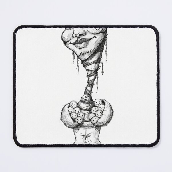 Item preview, Surreal illustration figure holding many small smiles designed and sold by Creative88Art.