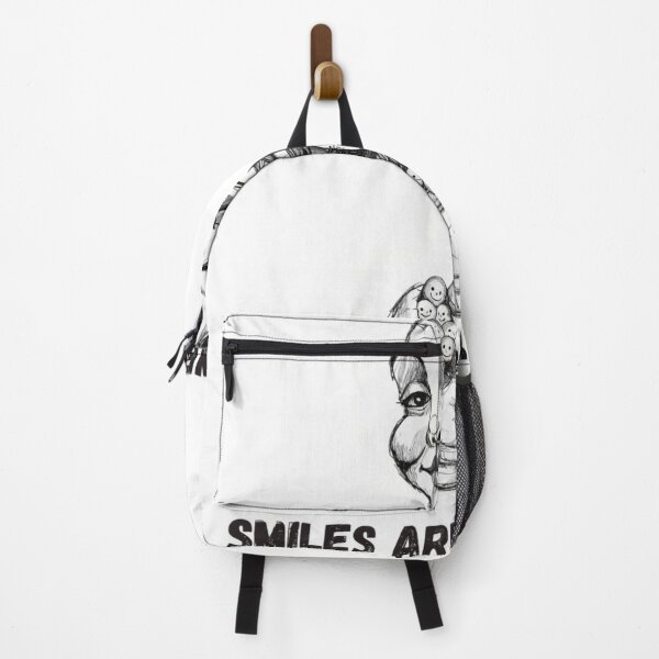 Item preview, Surreal illustration figure holding many small smiles designed and sold by Creative88Art.