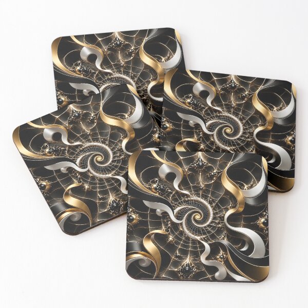 Item preview, Gold and Black Abstract Spiral designed and sold by Vicky Brago-Mitchell®.
