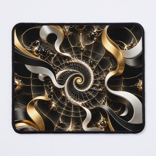 Item preview, Gold and Black Abstract Spiral designed and sold by Vicky Brago-Mitchell®.