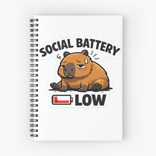 Item preview, Social Battery Low Funny Capybara Introvert Sarcasm designed and sold by DesignEpic22.