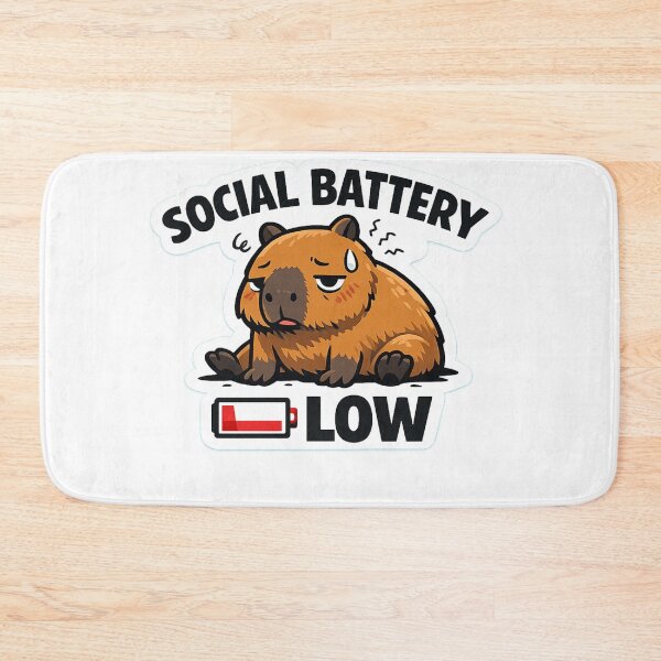 Item preview, Social Battery Low Funny Capybara Introvert Sarcasm designed and sold by DesignEpic22.
