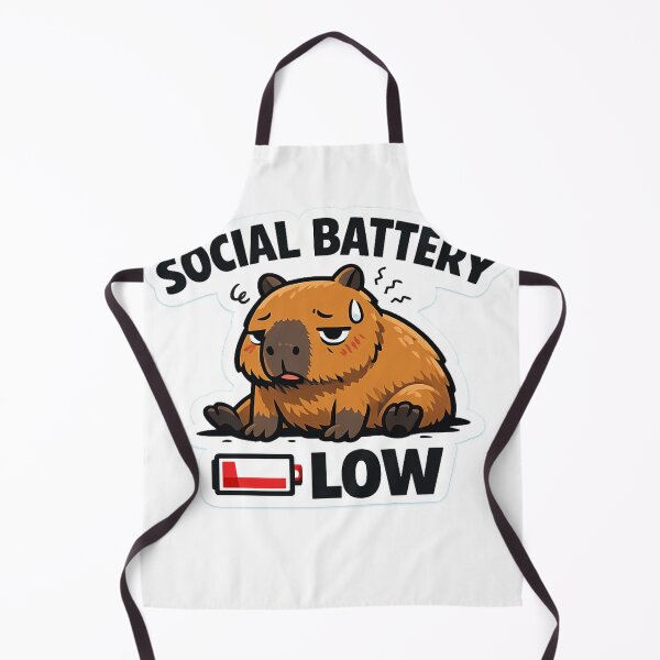 Item preview, Social Battery Low Funny Capybara Introvert Sarcasm designed and sold by DesignEpic22.