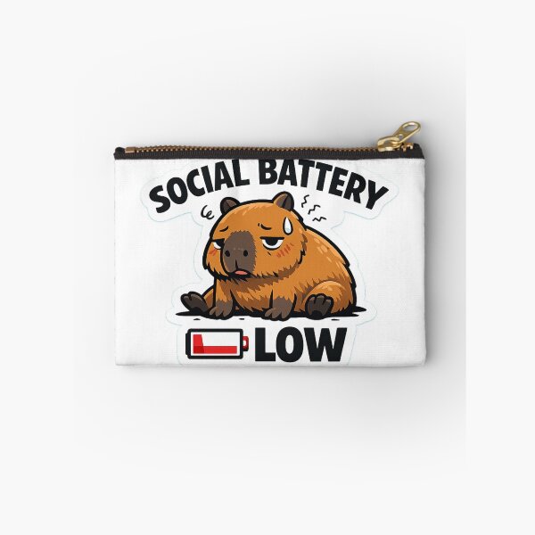 Item preview, Social Battery Low Funny Capybara Introvert Sarcasm designed and sold by DesignEpic22.