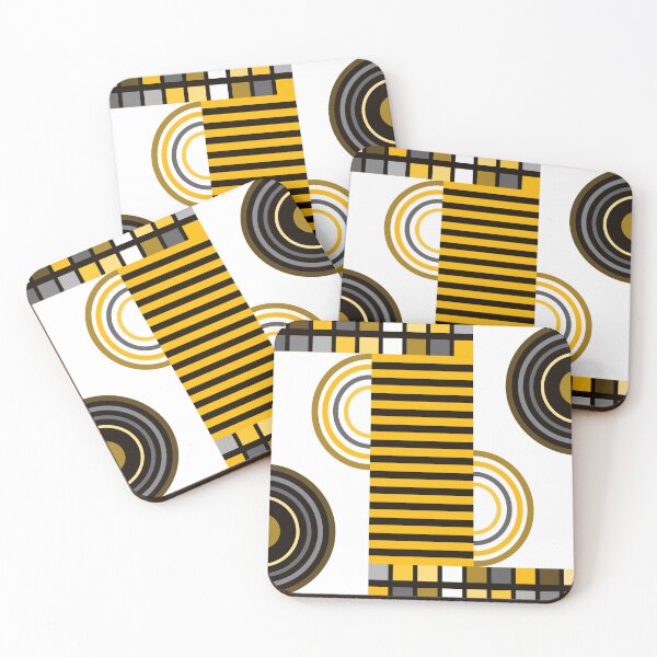 Item preview, Mustard, Gray, And White Retro Bauhaus Geometric Designs designed and sold by DEC02.