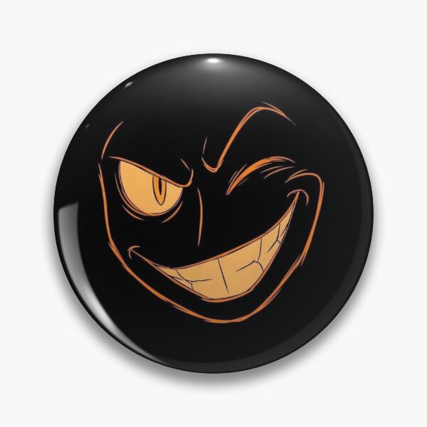 Item preview, Creepy Cheshire Smile" Dark Graphic: Neon Orange Evil Mascot Sticker designed and sold by UrbanCanvas 111.