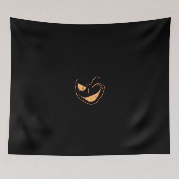 Item preview, Creepy Cheshire Smile" Dark Graphic: Neon Orange Evil Mascot Sticker designed and sold by UrbanCanvas 111.