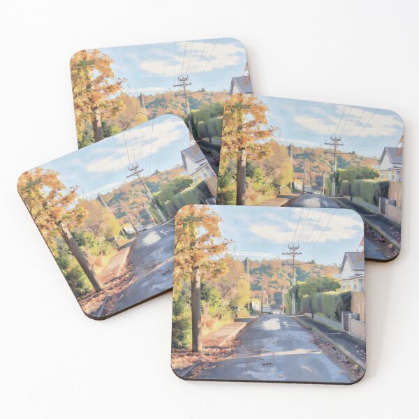 Item preview, Vibrant Autumn Street  Painterly Fall Landscape designed and sold by - Designspace -.