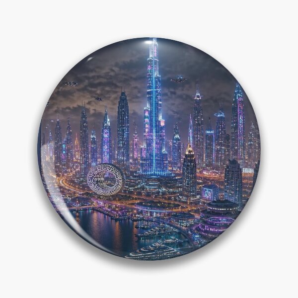 Item preview, Dubai 2150 | Futuristic Burj Khalifa | Cyberpunk Skyline designed and sold by NSAstore.