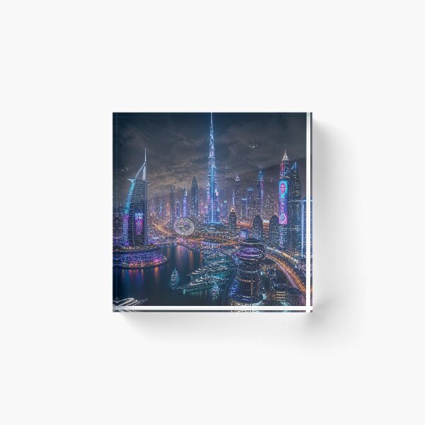 Item preview, Dubai 2150 | Futuristic Burj Khalifa | Cyberpunk Skyline designed and sold by NSAstore.