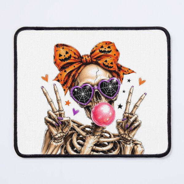 Item preview, Cute Skeleton Girl Blowing Bubble Gum Halloween designed and sold by سله أرت.