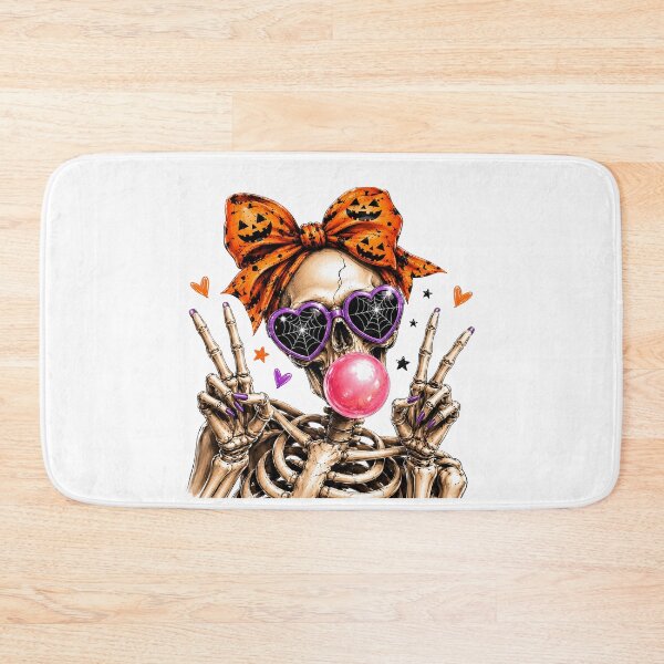 Item preview, Cute Skeleton Girl Blowing Bubble Gum Halloween designed and sold by سله أرت.