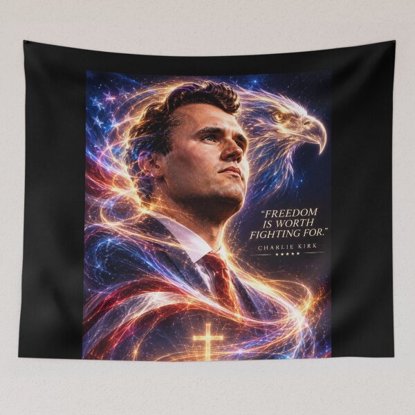 Item preview, Charlie Kirk Abstract Cosmic Portrait | Patriotic Wall Art | Inspirational Political Art designed and sold by PolitiSized.
