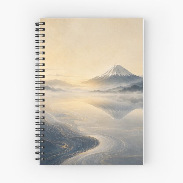Item preview, Mount Fuji Morning Mist Wall Art | Premium Japandi Landscape Print | Golden Dawn Zen Decor designed and sold by YugenWaveShadow.