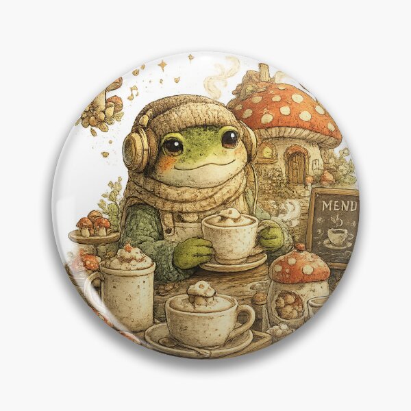 Item preview, Mushroom Café Frog | Cozy Cottagecore Frog Coffee Lover Cute Forest Design designed and sold by بيعها | Bee3ha.