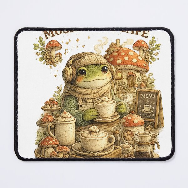 Item preview, Mushroom Café Frog | Cozy Cottagecore Frog Coffee Lover Cute Forest Design designed and sold by بيعها | Bee3ha.