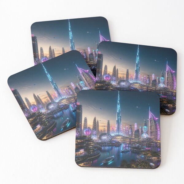 Item preview, Dubai 2150 | Futuristic Burj Khalifa | Cyberpunk Skyline designed and sold by NSAstore.