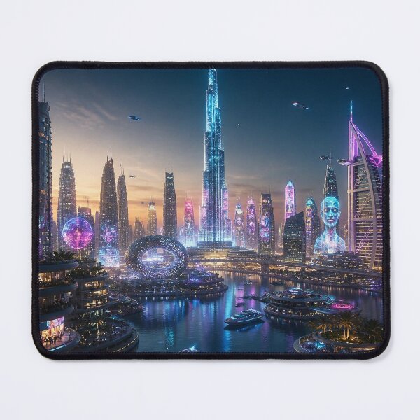 Item preview, Dubai 2150 | Futuristic Burj Khalifa | Cyberpunk Skyline designed and sold by NSAstore.
