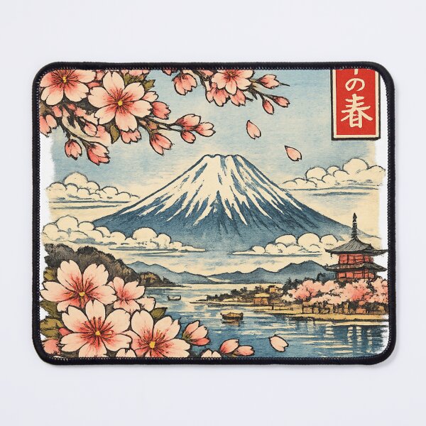 Item preview, ukiyo-e style Mt Fuji with cherry blossoms_0719 designed and sold by JpnArts-Sak981.