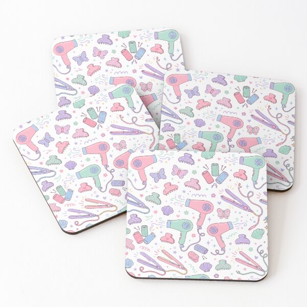 Item preview, Cute Pastel Hair Care Tools Seamless Pattern designed and sold by SplashTastic.
