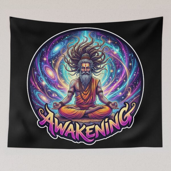 Item preview, "Awakening" Divine Sadhu Meditation Sticker designed and sold by krazzyremo.