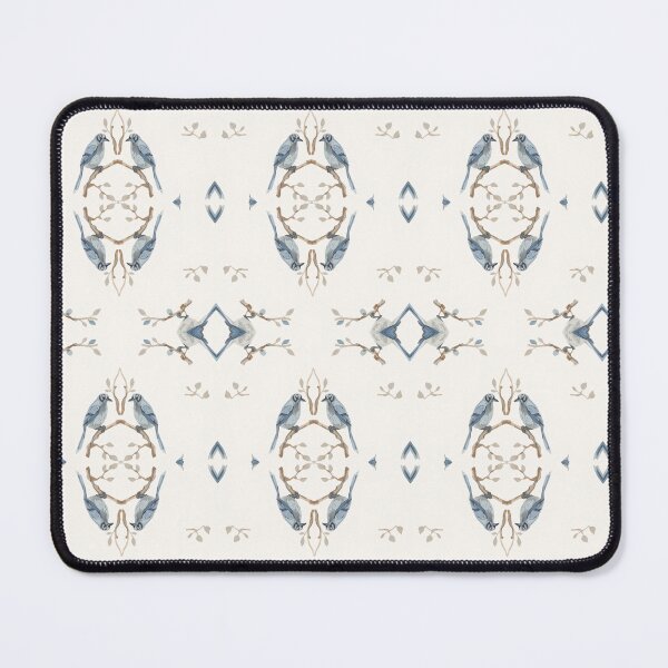 Item preview, Vintage Blue Jay Seamless Kaleidoscope Damask Pattern Art designed and sold by FawnFeatherCo.