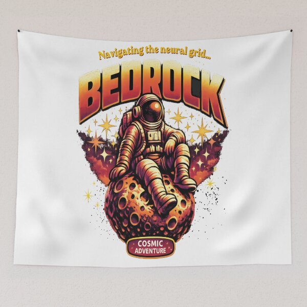 Item preview, Retro Cosmic Astronaut on Bedrock Moon designed and sold by Mindful56.