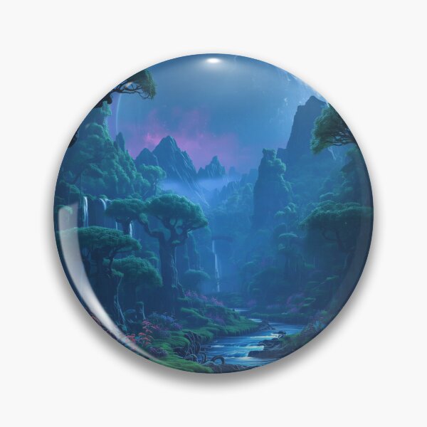 Item preview, Moonfall Bioluminescent Sanctuary Alien Landscape designed and sold by Luminous Wilds.