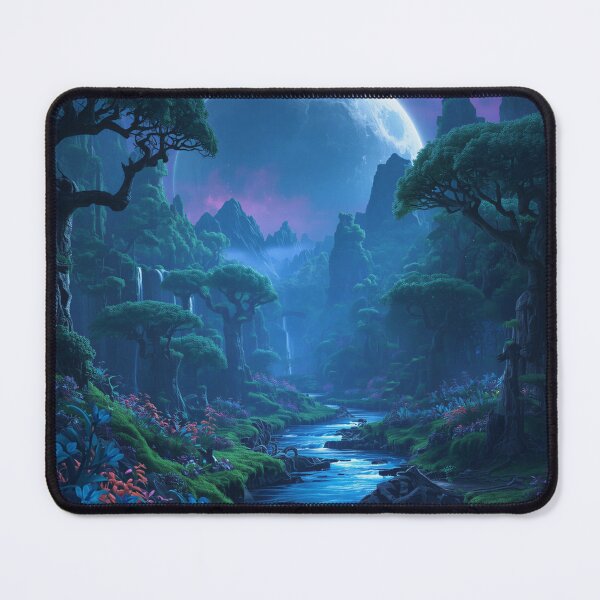 Item preview, Moonfall Bioluminescent Sanctuary Alien Landscape designed and sold by Luminous Wilds.