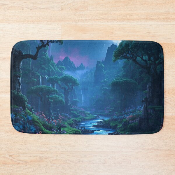 Item preview, Moonfall Bioluminescent Sanctuary Alien Landscape designed and sold by Luminous Wilds.