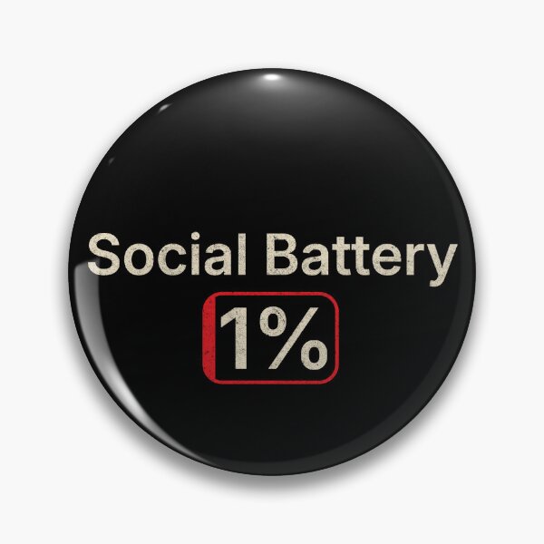 Item preview, Social Battery 1% Funny Introvert Social Anxiety Gift designed and sold by clickbongski.