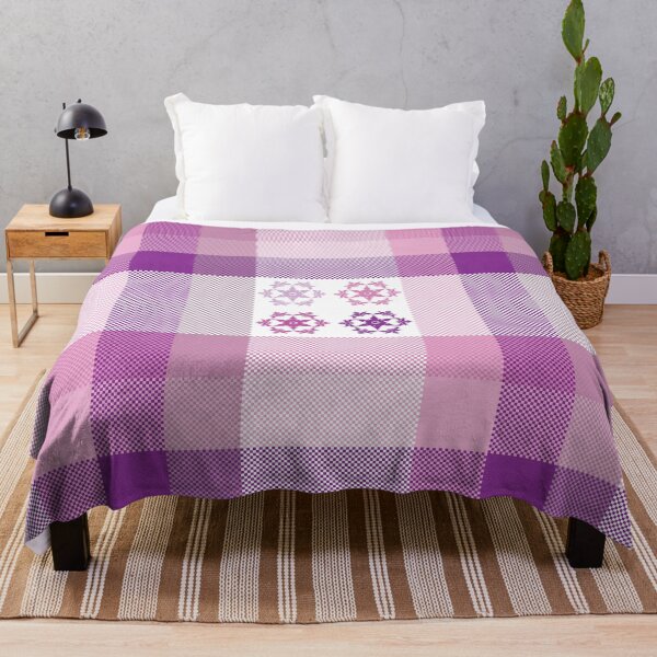 Item preview, Elegant floral pattern on purple plaid designed and sold by PowerAntShop.