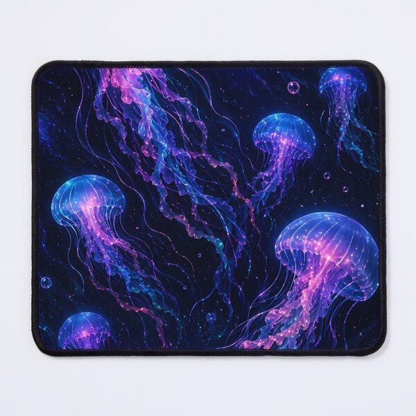 Item preview, Bioluminescent Electric Jellyfish Deep Ocean Pattern designed and sold by Jaideep Walia.