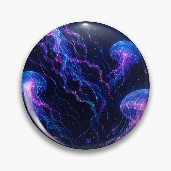 Item preview, Bioluminescent Electric Jellyfish Deep Ocean Pattern  designed and sold by Jaideep Walia.