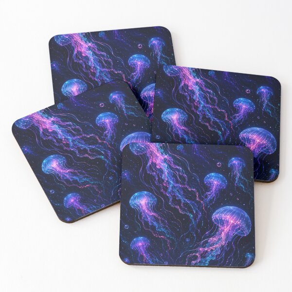 Item preview, Bioluminescent Electric Jellyfish Deep Ocean Pattern  designed and sold by Jaideep Walia.