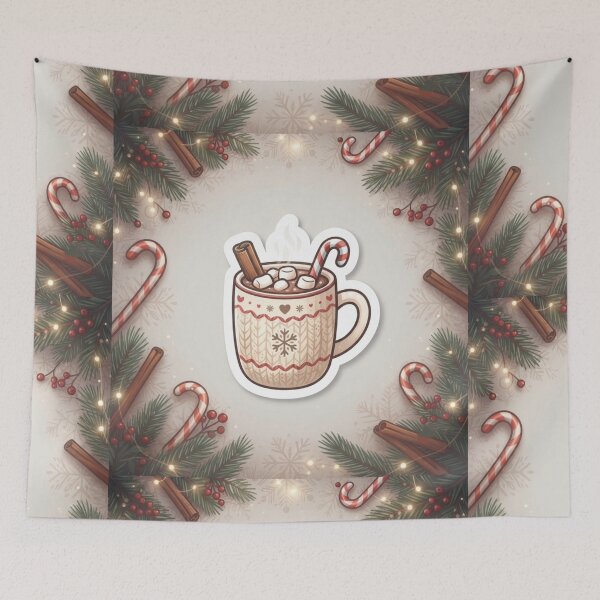 Item preview, Cozy Hot Chocolate with Candy Cane designed and sold by Purpleclomb.