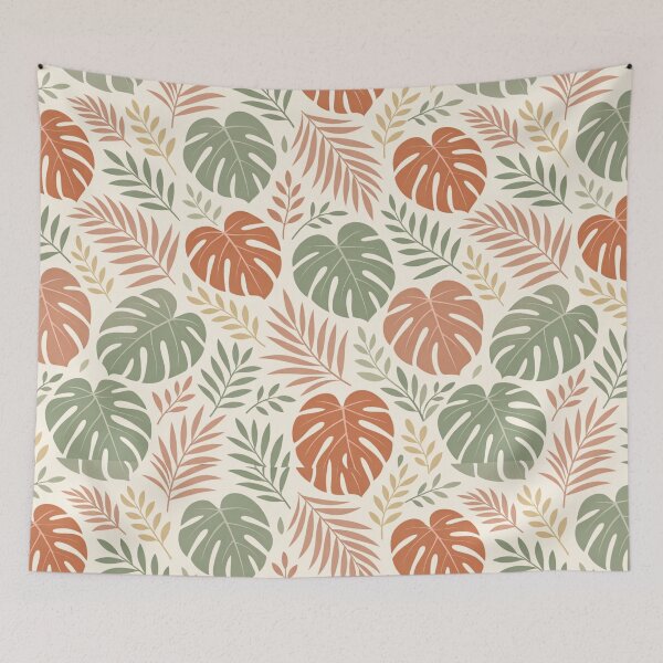 Item preview, Minimalist Pastel Tropical Leaves Botanical Seamless Pattern designed and sold by DesignEpic22.