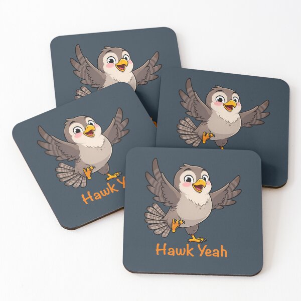 Item preview, Hawk Yeah, Dancing Cartoon Style Hawk designed and sold by WrenAndWhimsy.