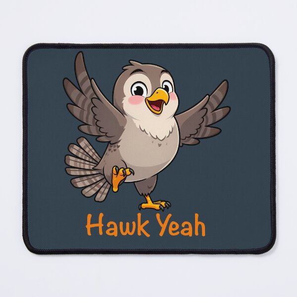 Item preview, Hawk Yeah, Dancing Cartoon Style Hawk designed and sold by WrenAndWhimsy.