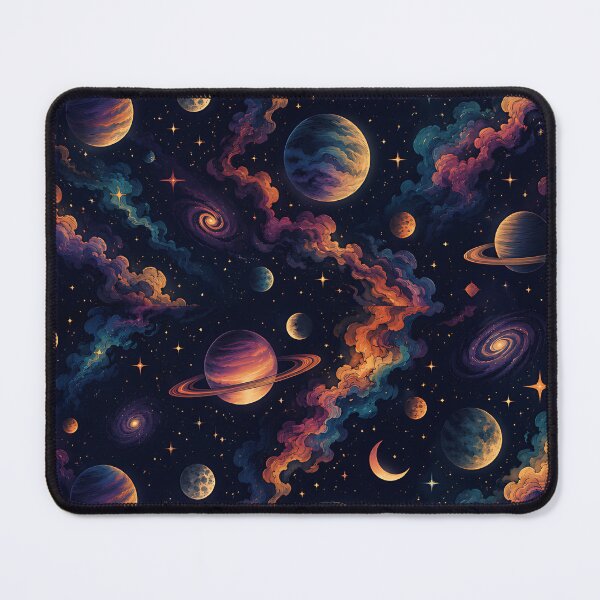 Item preview, Retro Cosmic Nebula & Planets Seamless Pattern   designed and sold by Jaideep Walia.