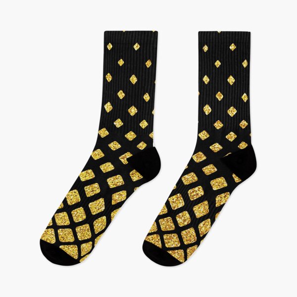 Item preview, Art Deco (Faux) Glitter-Gold Diamond-Shapes on Black Pattern designed and sold by DEC02.
