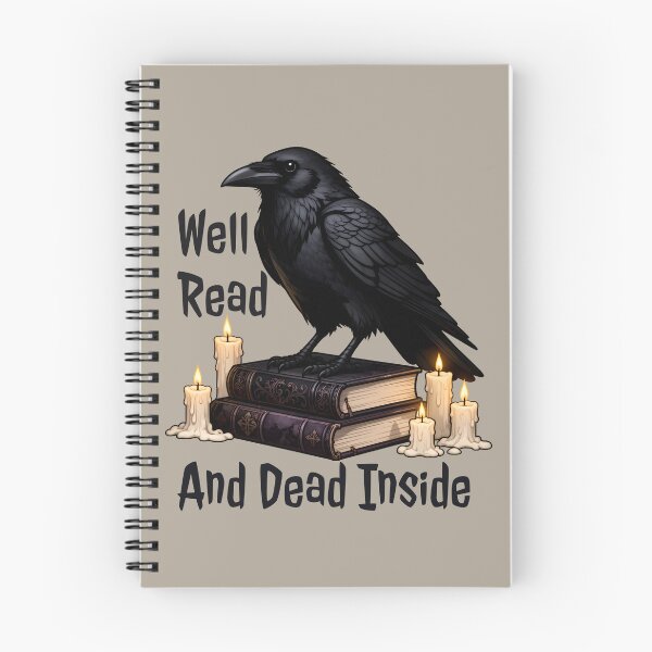 Item preview, Well Read and Dead Inside, Gothic Raven Dark Academia Aesthetic designed and sold by WrenAndWhimsy.